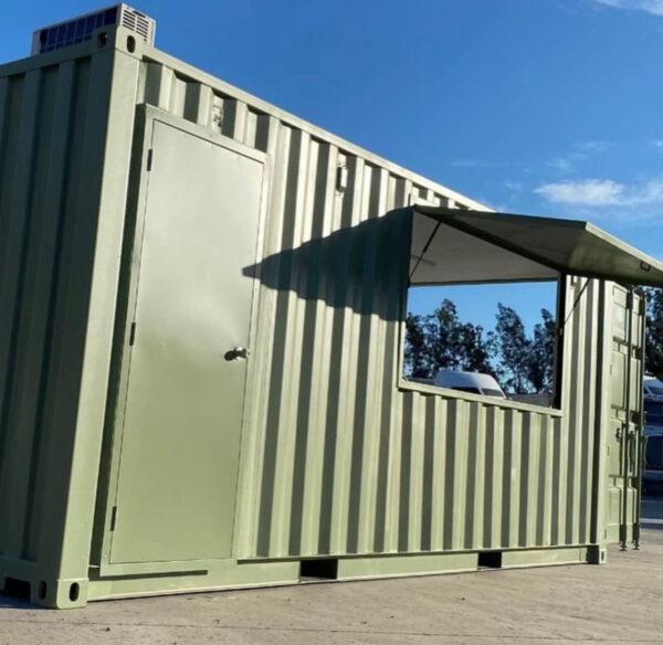 TIENDA CONTENEDOR DE 20X8 PIES - VERDE MILITAR EN VENTA